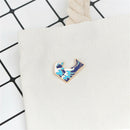 1PC Blue waves brooch Enamel Pin buckle Metal Brooch Coat Jacket Bag Badge  onTO
