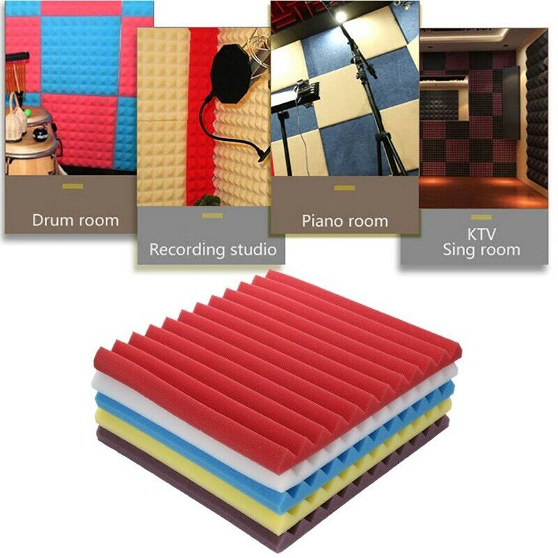 30X30X2.5Cm Soundproof Sponge,12 Slots Acoustic Foam Panel Stop Absorption