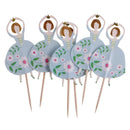 24pcs Mixed Dancing Princess Girls Cake Toppers Cupcake Picks Party Decora