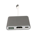 3 In 1 Hub USB C Type C to 4K HDMI USB 3.0 PD Adapter for Projector Gray