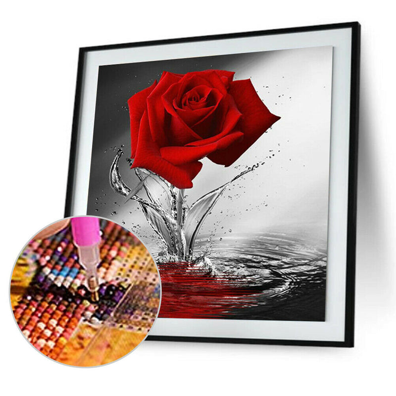 DIY 5D Diamond Painting Embroidery Flower Rose Cross Crafts Stitch Decor