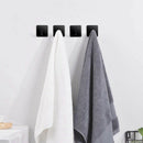 4 Packs Towel Hooks Self-Adhesive Wall Single Hook, Stainless Steel Black C