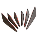 6PCS Universal Fit Front Bumper Lip Splitter Fins Body Spoiler Black