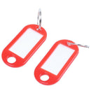 20 Pcs Key ID Label Tags Split Ring Keyring Keychain Red