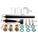 18Pcs Tig Welding Torch Stubby Gas Lens Glass Nozzle Cup Kit For Wp-9/20/25