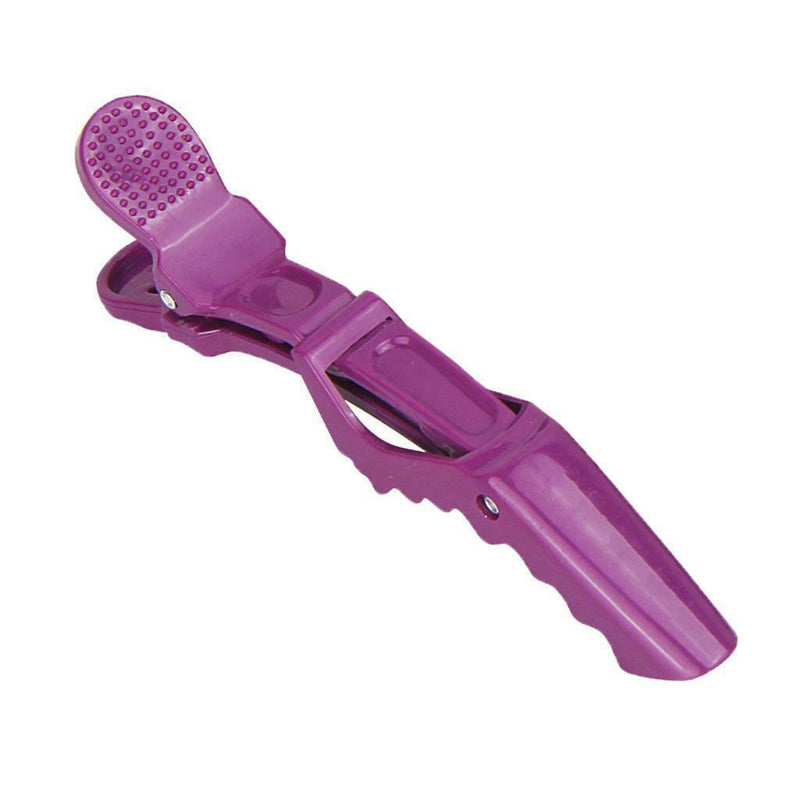 6Pc Makeup Styling Clips Thick Hair Cutting Alligator Clips Barrettes Purple