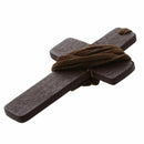 5X(Women Coffee Color Wooden Cross Pendant Sweater Necklace Jewelry Decor H9D5)