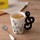 Creative novelty note handle ceramic cup free spectrum coffee milk tea cup  F1L7