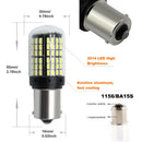 1x White 1156 7506 P21W BA15S LED 3014 144SMD Car Turn Signal Light Bulbs