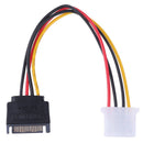 SATA TO IDE Power Cable 15 Pin SATA Male to Molex IDE 4 Pin Female Cable Adap JR
