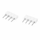 5 Pcs Female to Male 4 PIN RGB Wire Connectors White for LED Strips M2A3