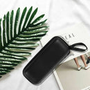 Artificial Leather Sunglasses Eyeglasses Zipper Case with Strap Black