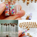 10pcs Small Clear Glass Bottle Wishing Vials Storage Container with Cork Stopper