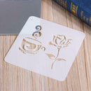 Coffee Flower Lace Hollow Ruler Template DIY Photo Album Diary Drawing Tool
