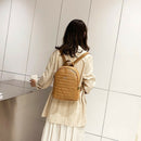 Straw Women'S Backpack Shoulder School Crown Decorative Backpack Straw Knit