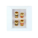 4 Binding Post Banana Plug Audio Jacks Wall Plate Panel 4 Speakers Interface
