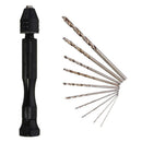 Aluminum Mini Mini Hand Drill Keyless Chuck + 10pcs Twist Drills Rotary Tool lâ„–[