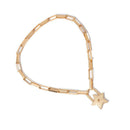 Geometric Star Lock Pendant Necklace Retro Choker Women Statement Jewelry
