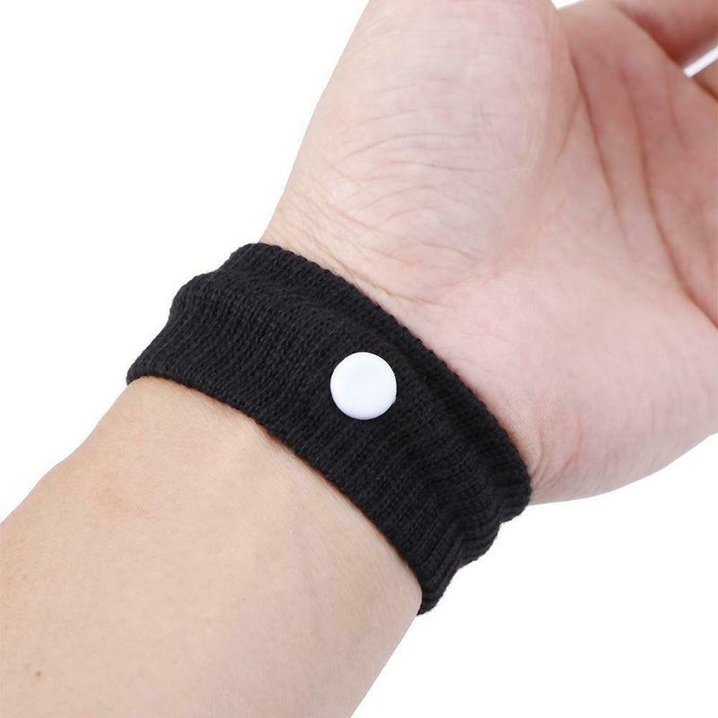 2pcs Morning Sickness Wrist Bands Anti Motion Sickness Wristband (Black)