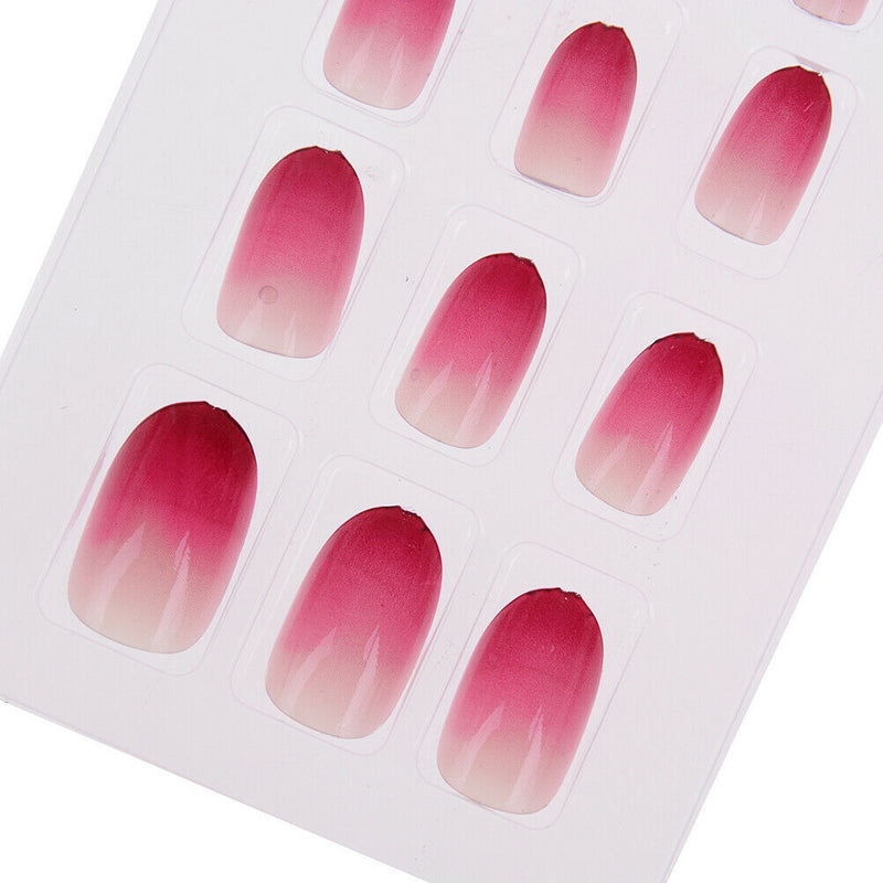 24Pcs Acrylic artificial design full size cover false beautiful nails art tiU Gw