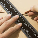 Black Tempered Stainless Steel Measuring Square Ruler DIY Leather Sewing Too Cy
