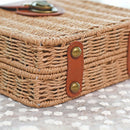 Premium Beach Rattan Bag Small Crossbody Sling Bag Square Straw Bag( Brown)