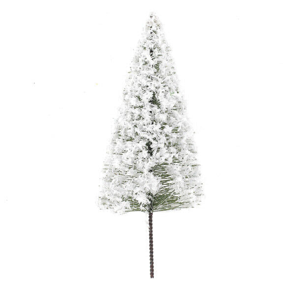 10pcs White Scenery Landscape Cedar Trees for Winter Snow Tree Layout 10cm