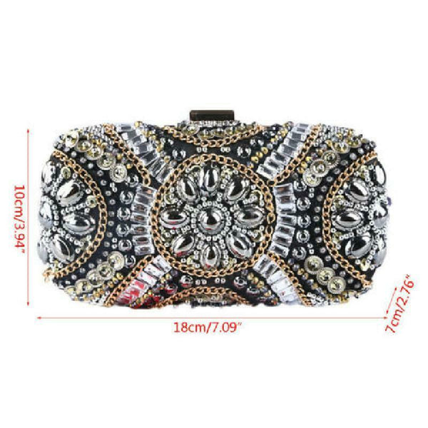 Women Beaded Evening Bags Wedding Cocktail Party Prom Bridal Clutch Handbag g