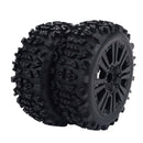 2 Pieces RC Buggy Wheel Rim Rubber Tires for 1/8 RC Car Truggy Accessory