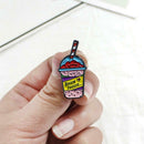 Creative Drink Cup Brooch Colorful Enamel Badge Kids Backpack Decor Pins