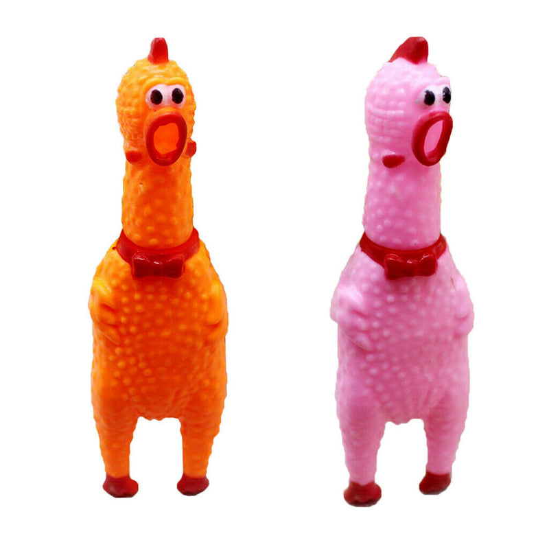 2x Dog Safe Screaming Chicken Toys & Best Pet Squeaky Duck Toys & Soft Fun Sound