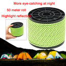 Reflective Canopy Tent Rope Guy Line Camping Cord Outdoor 50m Runner Guide Rope
