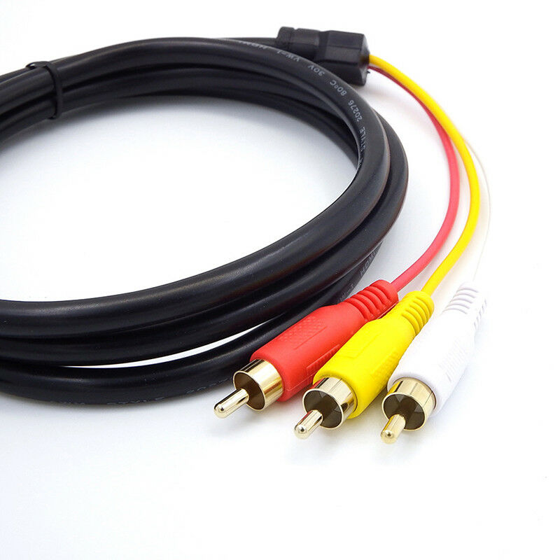 HDMI Male to 3 RCA Video Audio AV 1.5m Cable Adapter For 1080P HDTV  LJ