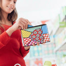 DIY Heart Special Shape Diamond Painting Women Wristlet Purse Zipper Clutch