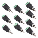 10Set RCA Connectors Male Plug to AV Screw Terminals Video AV Balun Adapter
