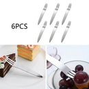 6pcs Fruit Forks Stainless Steel Western Food Flatware Salad Tableware fo ONG
