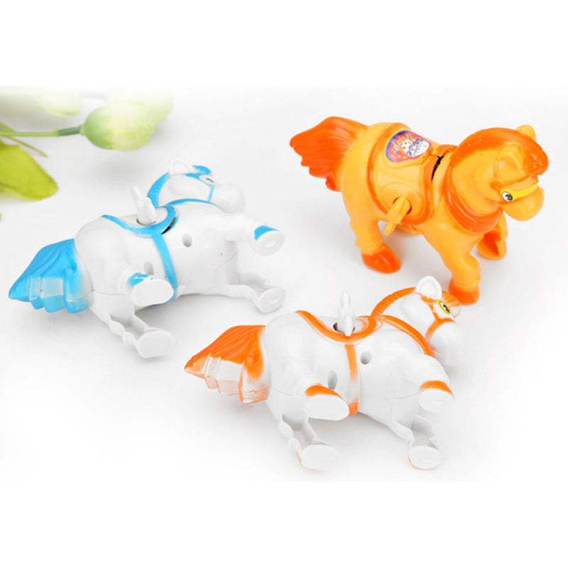 Ef Wind Up Animal Running Moving Horse Classic Clockwork Plastic Kids Toys GF TE