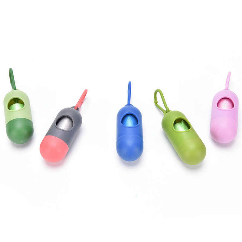 Dispenser For Pet Dog Cat Poop Scoop Waste Bags Roll Holder with Bags Clean ULJ