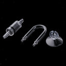 Aquarium Planted Tank CO2 Diffuser Check Valve U Shape Glass Tube Suction Cup