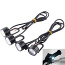 2Pcs 12V Motorcycle Rearview Mirror Decor Eagle Eye 3 LED Conatant Bright BlJ Gw