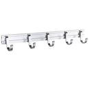 Aluminum Wall Mounted Hook Rack Rail Plated Hook Coat Hook Keys Hook 5-hook