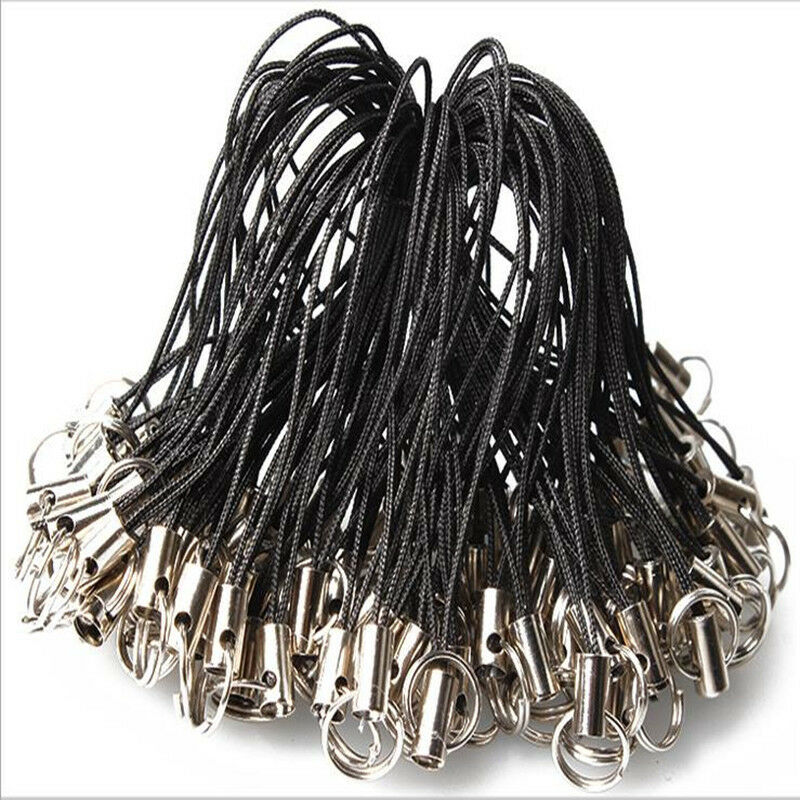 100Pcs Cell Phone Lanyard Cords Strap Lariat Mobile double loop Split Ring â„–[