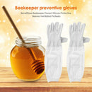 1 Pair Beekeeper Gloves Cotton Leather Apiculture Anti Bee Sleeves (White) SN9F