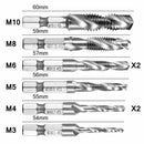 8pcs HSS Countersink Tap Drill Bit Set, Combination Hex Shank Titanium Scre