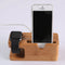 Bamboo Combo Table Charging Station Stand Holder Dock For