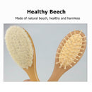 2pcs Baby Care Wooden Bathbrush Soft Hair Comb Head Massage for Boys Girls