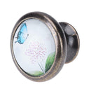 Butterfly Flower Door Knob Handle Cupboard Drawer Cabinet Wardrobe Pull