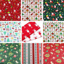 10x Dressmaking Textile Christmas Square Cotton Fabric Upholstery Crafts Bundle