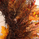 Maple Leaf Pumpkin Berry Wreath Halloween & Christmas Door Home Decor 45Cm