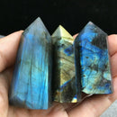 3pcs Natural Labradorite Quartz Spectrolite Crystal Obelisk Point Healing Gift